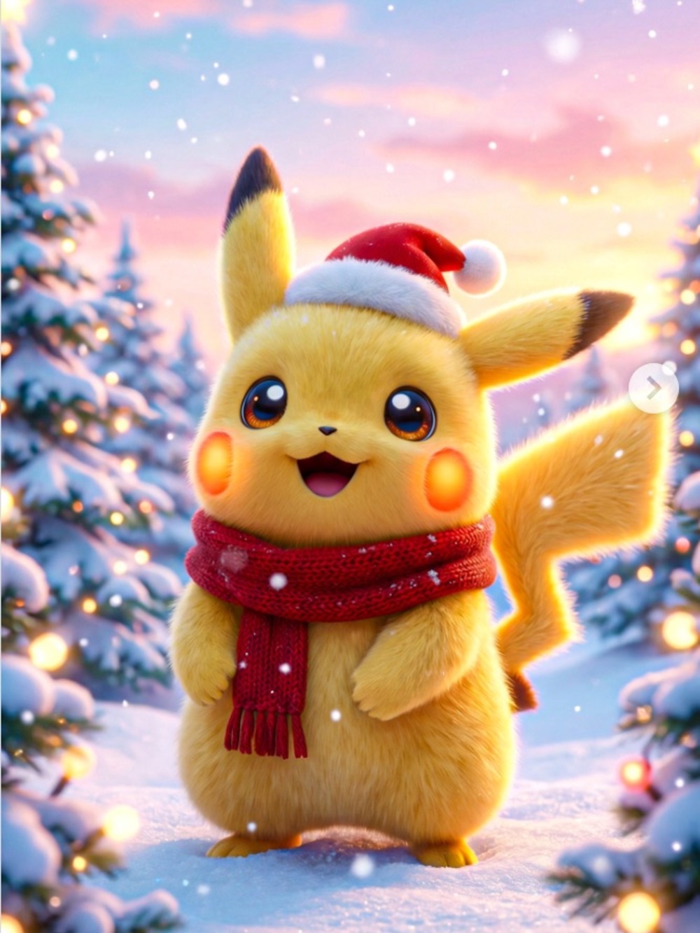 Pokemon 8” inches, Pikachu with Santa Hat Christmas Plush